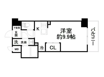 京福電鉄嵐山本線 嵐電天神川駅 徒歩16分 7階建 新築(ワンルーム/2階)の間取り写真