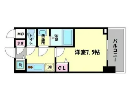 リッツ難波南II(1K/4階)の間取り写真