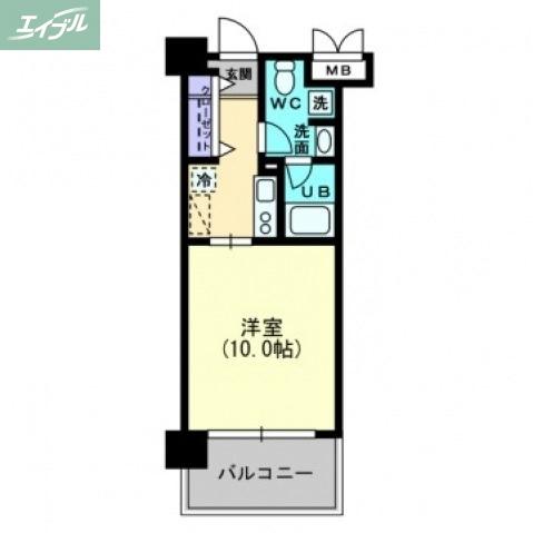 AXIS伊島(1K/8階)の間取り写真