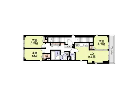 MONT NOIR大岡山(3LDK/2階)の間取り写真