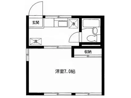 キャッスル(1K/1階)の間取り写真