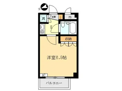 AQUA COAST 26(1K/2階)の間取り写真