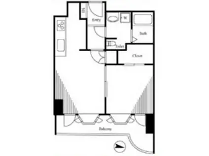 インペリアル南麻布サテライト(1LDK/7階)の間取り写真