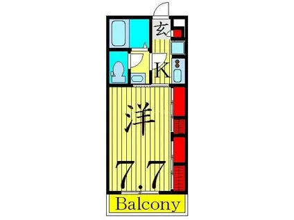 GREEN GARDEN(1K/2階)の間取り写真