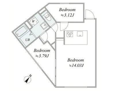 TRIAS118(2LDK/3階)の間取り写真