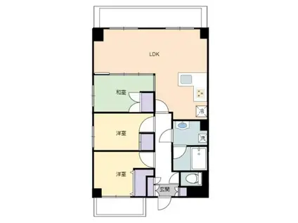 シャトーエスト彦根2(3LDK/7階)の間取り写真