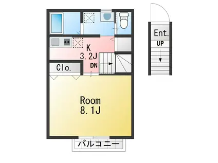 レーガベーネマツド(1K/2階)の間取り写真