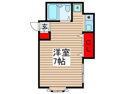 コーポエム(ワンルーム/2階)の間取り写真