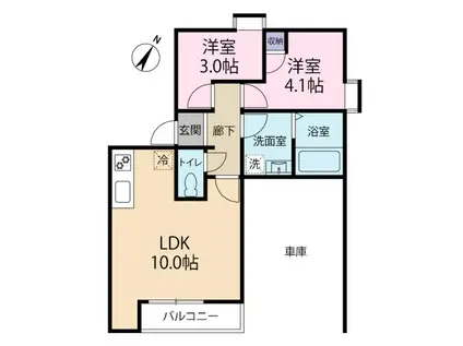 RAFFINATO OGI(1SLDK/1階)の間取り写真