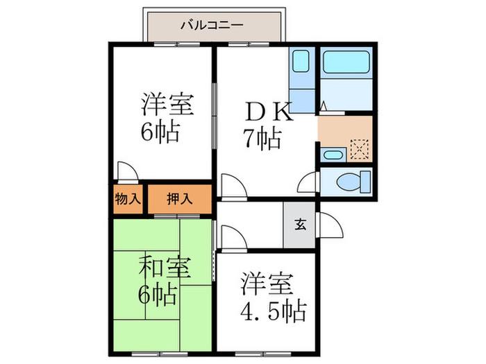 アーバンM(3DK/2階)の間取り写真