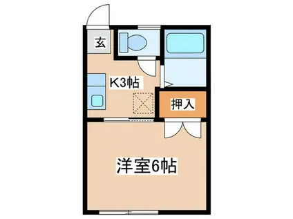 エクセル湘南A(1K/2階)の間取り写真