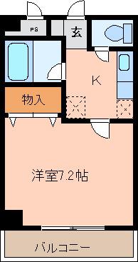 ガーデンプレイスT&T(1K/5階)の間取り写真