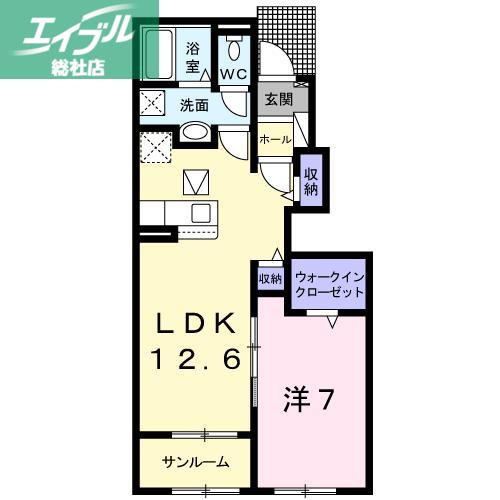 グランデ クォーレ(1LDK/1階)の間取り写真