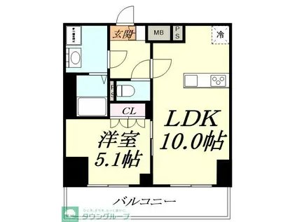 ロイジェントさいたま新都心(1LDK/4階)の間取り写真