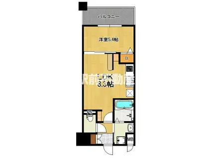 CAISSE 大橋(1LDK/10階)の間取り写真