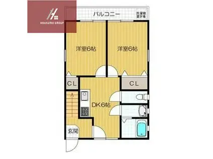 ザハウスオブマダムジュエル(2DK/1階)の間取り写真