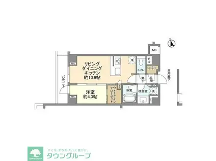 ピアース日吉(1LDK/2階)の間取り写真