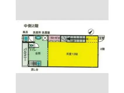 清水文化(1K/2階)の間取り写真