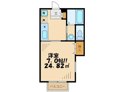 ソレジオ司(1K/1階)の間取り写真