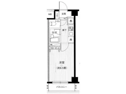 プレールドゥーク錦糸町(1K/4階)の間取り写真