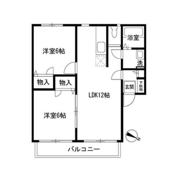 グランドリーム(2LDK/2階)の間取り写真