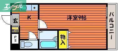フローラ伊島(1K/3階)の間取り写真