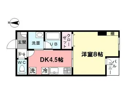 グランシャトー井草(1DK/3階)の間取り写真