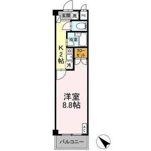 タイムD1(1K/2階)の間取り写真