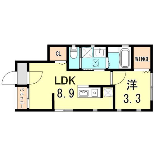 セゾン神田II(1LDK/1階)の間取り写真