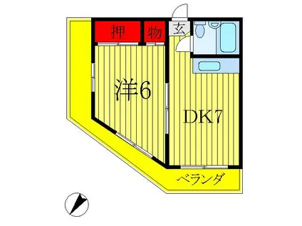 KODAヒルズ(1DK/2階)の間取り写真