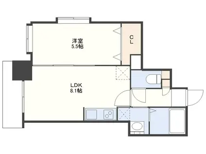 アーバス川口町(1LDK/10階)の間取り写真