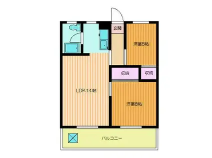 行徳マンション(2LDK/3階)の間取り写真