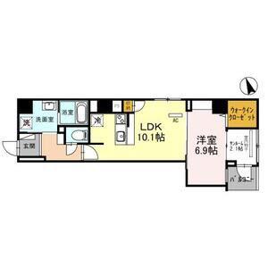 メゾンキコー長瀬(1LDK/4階)の間取り写真