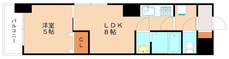 HAMIEL真鶴(1LDK/9階)の間取り写真