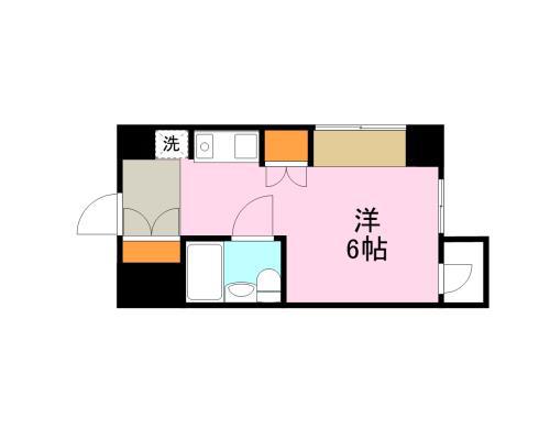 パークサイド鹿児島(ワンルーム/4階)の間取り写真