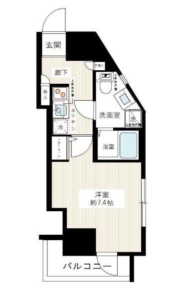 ルクシェール新宿中落合(1K/9階)の間取り写真