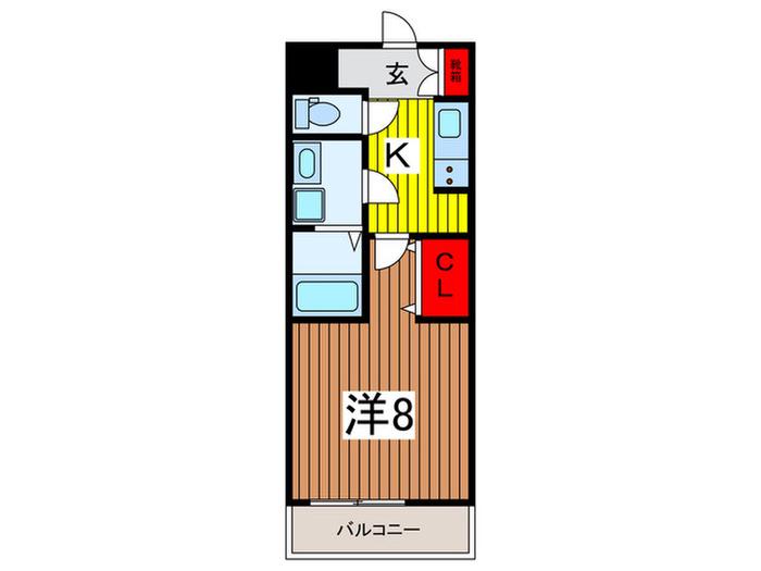 アビタシオンI(1K/3階)の間取り写真
