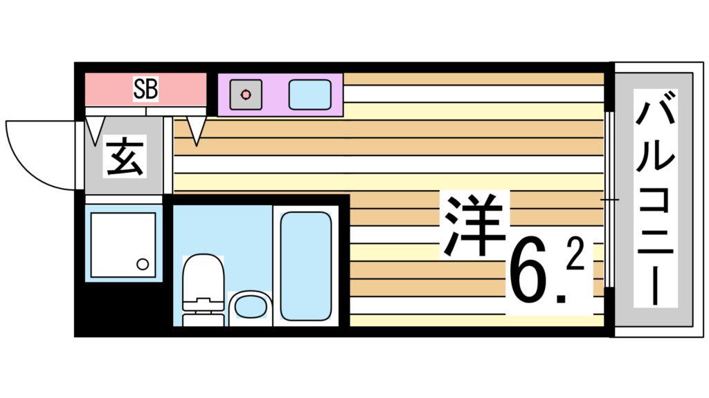 ハーバーヒル大倉山(1K/5階)の間取り写真