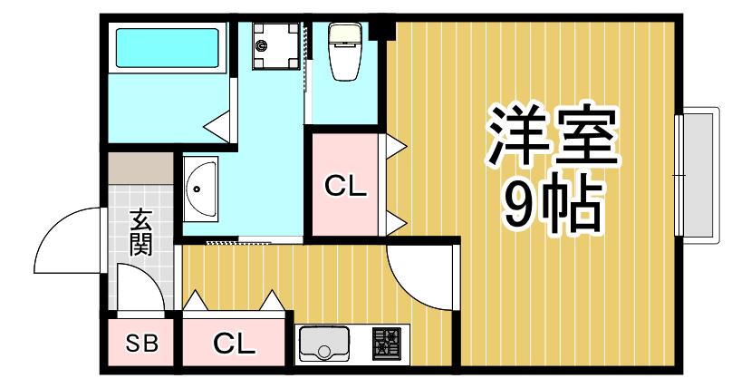 ラックハイム竹田(1K/2階)の間取り写真