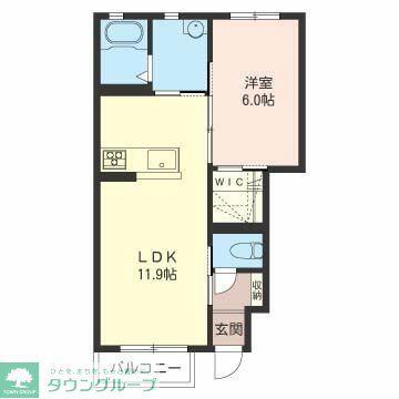 ラフィネ蒼海(1LDK/1階)の間取り写真