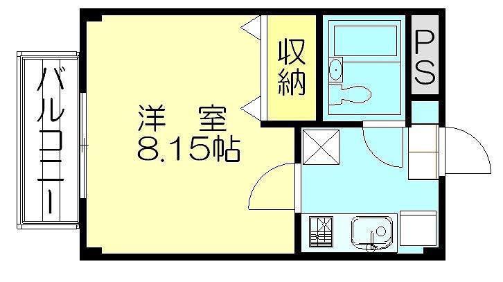 パルシティくりた(1K/2階)の間取り写真
