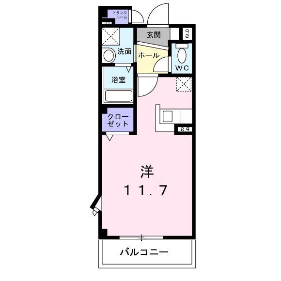 シャンテクレール(ワンルーム/2階)の間取り写真
