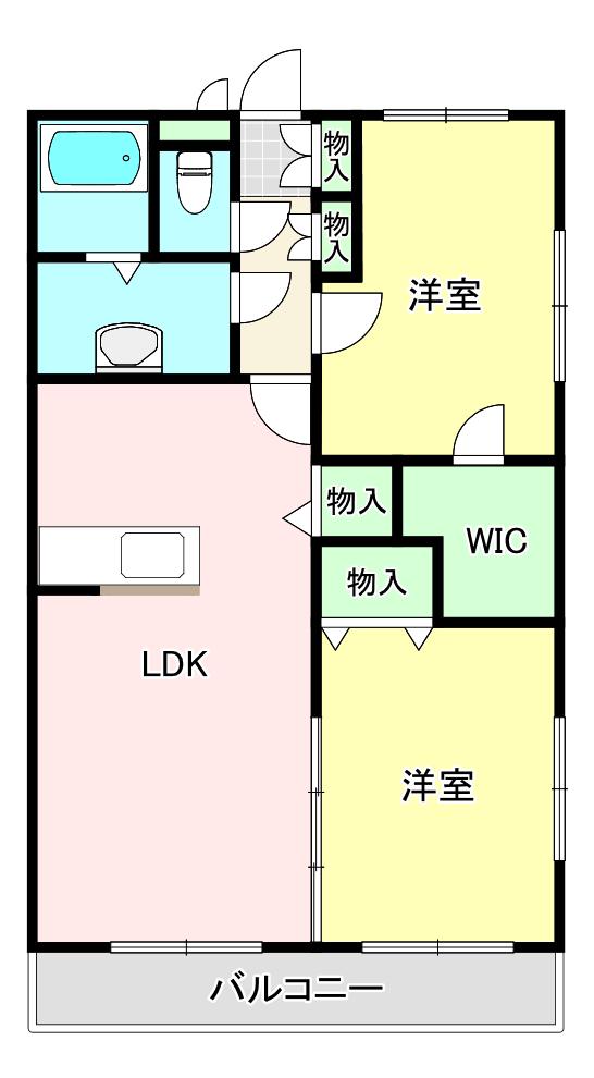 BON-VOYAGE(2LDK/1階)の間取り写真