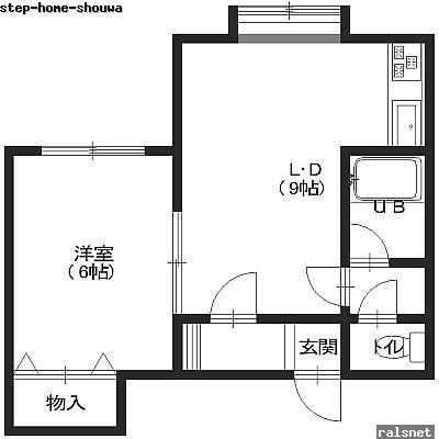 RSトミオカ(1DK/1階)の間取り写真