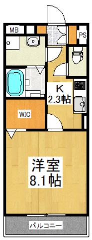 メゾンフォレスト(1K/2階)の間取り写真