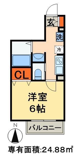 エルスタンザ東綾瀬(1K/1階)の間取り写真