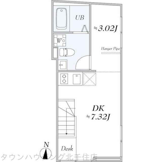 LALA CUBE(1DK/2階)の間取り写真