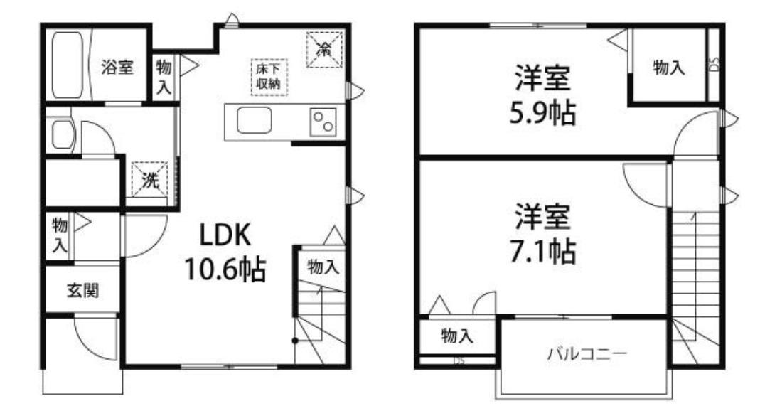 サンモール栄(2LDK/1階)の間取り写真
