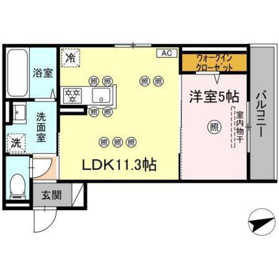 アルタ・レジデ(1LDK/2階)の間取り写真
