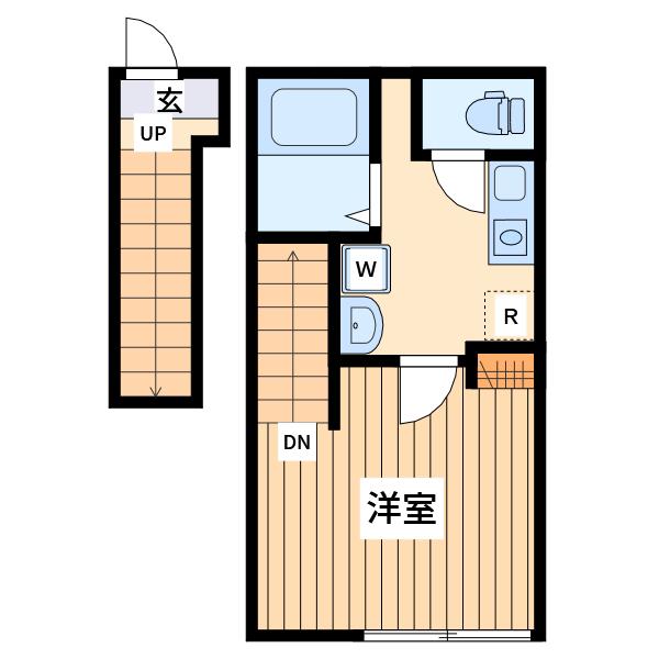 オープン ライズ府中小柳 1(1K/2階)の間取り写真